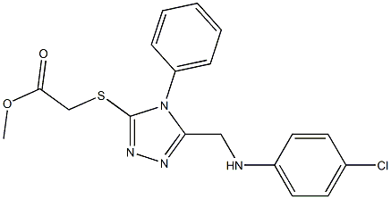 methyl [(5-{[(4-chlorophenyl)amino]methyl}-4-phenyl-4H-1,2,4-triazol-3-yl)sulfanyl]acetate 结构式