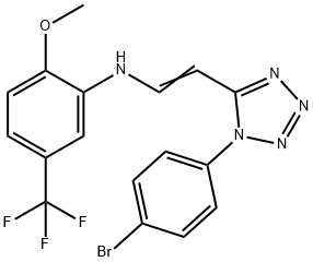 N-{2-[1-(4-bromophenyl)-1H-tetraazol-5-yl]vinyl}-2-methoxy-5-(trifluoromethyl)aniline 结构式