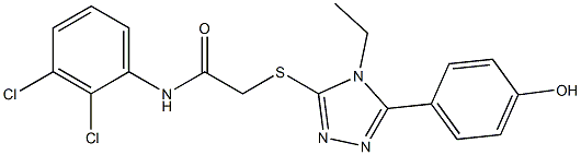 N-(2,3-dichlorophenyl)-2-{[4-ethyl-5-(4-hydroxyphenyl)-4H-1,2,4-triazol-3-yl]sulfanyl}acetamide 结构式