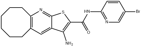 3-amino-N-(5-bromo-2-pyridinyl)-5,6,7,8,9,10-hexahydrocycloocta[b]thieno[3,2-e]pyridine-2-carboxamide 结构式