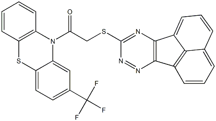 acenaphtho[1,2-e][1,2,4]triazin-9-yl 2-oxo-2-[2-(trifluoromethyl)-10H-phenothiazin-10-yl]ethyl sulfide 结构式