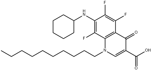 7-(cyclohexylamino)-1-decyl-5,6,8-trifluoro-4-oxo-1,4-dihydro-3-quinolinecarboxylic acid 结构式