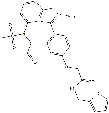 2-[4-(2-{[2,3-dimethyl(methylsulfonyl)anilino]acetyl}carbohydrazonoyl)phenoxy]-N-(2-furylmethyl)acetamide 结构式