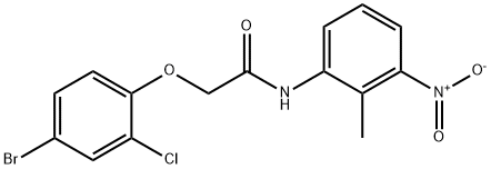 2-(4-bromo-2-chlorophenoxy)-N-(2-methyl-3-nitrophenyl)acetamide 结构式