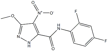 N-(2,4-difluorophenyl)-4-nitro-3-methoxy-1H-pyrazole-5-carboxamide 结构式