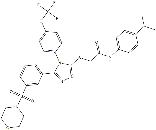 2-({5-[3-(吗啉-4-磺酰基)苯基]-4-[4-(三氟甲氧基)苯基]-4H-1,2,4-三唑-3-基}硫烷基)-N-[4-(丙-2-基)苯基]乙酰胺 结构式