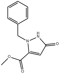 1H-Pyrazole-3-carboxylic acid, 2,5-dihydro-5-oxo-2-(phenylmethyl)-,methyl ester 结构式