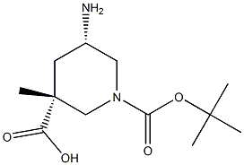 (3R,5S)-1-BOC-5-氨基哌啶-3-甲酸甲酯 结构式