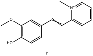 Pyridinium, 2-[2-(4-hydroxy-3-methoxyphenyl)ethenyl]-1-methyl-, iodide 结构式