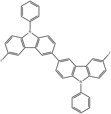 6,6'-二碘-9,9'-二苯基-3,3'-联咔唑 结构式