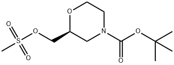(S)-2-(((甲磺酰基)氧基)甲基)吗啉-4-羧酸叔丁酯 结构式