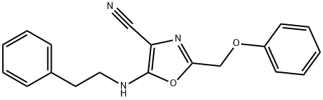 2-(phenoxymethyl)-5-[(2-phenylethyl)amino]-1,3-oxazole-4-carbonitrile 结构式