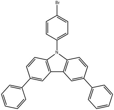 9-(4-溴苯基)-3,6-二苯基-9H-咔唑 结构式