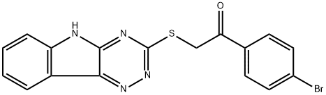 1-(4-bromophenyl)-2-(5H-[1,2,4]triazino[5,6-b]indol-3-ylsulfanyl)ethanone 结构式