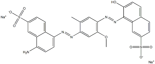 2-Naphthalenesulfonic acid, 8-amino-5-[[4-[(2-hydroxy-7-sulfo-1-naphthalenyl)azo]-5-methoxy-2-methylphenyl]azo]-, disodium salt 结构式