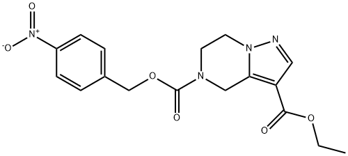 3-乙基 5-(4-硝基苄基) 6,7-二氢吡唑并[1,5-A]吡嗪-3,5(4H)-二羧酸酯 结构式
