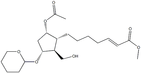 (E)-7-((1R,2S,3R,5S)-5-乙酰氧基-2-羟甲基-3-(四氢-2H-吡喃-2-基氧基)环戊基)庚-2-烯酸甲酯 结构式