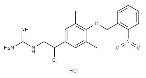 N-(2-chloro-{3,5-dimethyl-4-[(2-nitrobenzyl)oxy]phenyl}ethyl)guanidinium hydrochloride 结构式