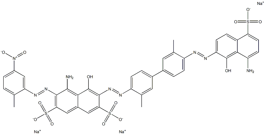 2,7-Naphthalenedisulfonic acid, 4-amino-6-[[4'-[(8-amino-1-hydroxy-5-sulfo-2-naphthalenyl)azo]-3,3'-dimethyl[1,1'-biphenyl]-4-yl]azo]-5-hydroxy-3-[(2-methyl-5-nitrophenyl)azo]-, trisodium salt 结构式