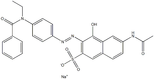 2-Naphthalenesulfonic acid, 6-(acetylamino)-3-[[4-(benzoylethylamino)phenyl]azo]-4-hydroxy-, monosodium salt 结构式