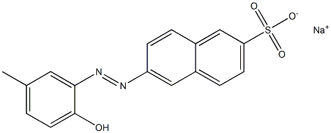 2-Naphthalenesulfonic acid, 6-[(2-hydroxy-5-methylphenyl)azo]-, monosodium salt 结构式