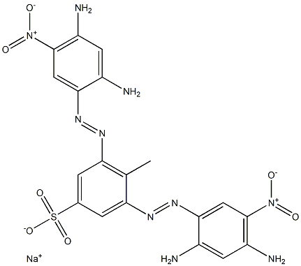 Benzenesulfonic acid, 3,5-bis[(2,4-diamino-5-nitrophenyl)azo]-4-methyl-, monosodium salt 结构式