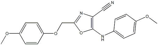 5-(4-methoxyanilino)-2-[(4-methoxyphenoxy)methyl]-1,3-oxazole-4-carbonitrile 结构式