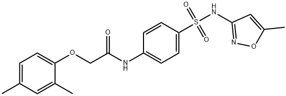 2-(2,4-dimethylphenoxy)-N-(4-{[(5-methyl-3-isoxazolyl)amino]sulfonyl}phenyl)acetamide 结构式