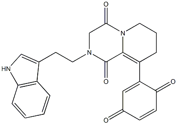 9-(3,6-dioxo-1,4-cyclohexadien-1-yl)-2-[2-(1H-indol-3-yl)ethyl]-7,8-dihydro-2H-pyrido[1,2-a]pyrazine-1,4(3H,6H)-dione 结构式