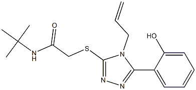 2-{[4-allyl-5-(2-hydroxyphenyl)-4H-1,2,4-triazol-3-yl]sulfanyl}-N-(tert-butyl)acetamide 结构式