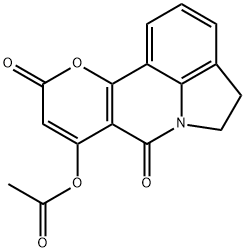 7,10-dioxo-4,5-dihydro-7H,10H-pyrano[3,2-c]pyrrolo[3,2,1-ij]quinolin-8-yl acetate 结构式