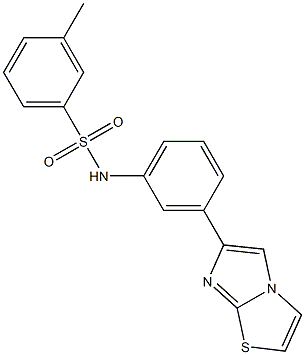 N-(3-imidazo[2,1-b][1,3]thiazol-6-ylphenyl)-3-methylbenzenesulfonamide 结构式