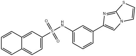 N-(3-imidazo[2,1-b][1,3]thiazol-6-ylphenyl)-2-naphthalenesulfonamide 结构式