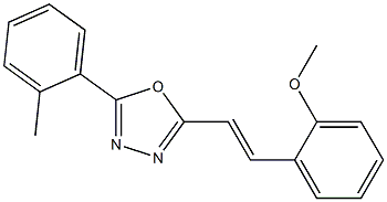 2-[(E)-2-(2-methoxyphenyl)ethenyl]-5-(2-methylphenyl)-1,3,4-oxadiazole 结构式