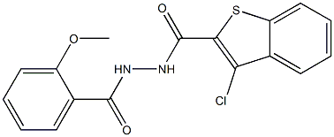 3-chloro-N'-(2-methoxybenzoyl)-1-benzothiophene-2-carbohydrazide 结构式