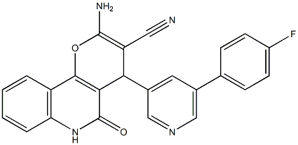 2-amino-4-[5-(4-fluorophenyl)-3-pyridinyl]-5-oxo-5,6-dihydro-4H-pyrano[3,2-c]quinoline-3-carbonitrile 结构式