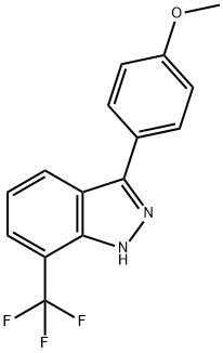 3-(4-methoxyphenyl)-7-(trifluoromethyl)-1H-indazole 结构式