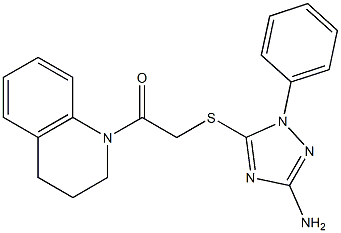 5-{[2-(3,4-dihydro-1(2H)-quinolinyl)-2-oxoethyl]sulfanyl}-1-phenyl-1H-1,2,4-triazol-3-ylamine 结构式