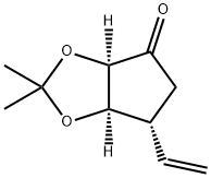 (3AR,6R,6AR)-2,2-二甲基-6-乙烯基四氢-4H-环戊[D][1,3]二噁酚-4-酮 结构式