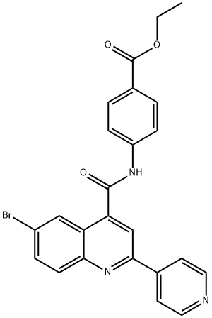 Benzoic acid, 4-[[[6-bromo-2-(4-pyridinyl)-4-quinolinyl]carbonyl]amino]-, ethyl ester 结构式