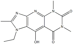 1-ethyl-9-hydroxy-2,5,7-trimethyl-1H-imidazo[4',5':5,6]pyrido[2,3-d]pyrimidine-6,8(5H,7H)-dione 结构式