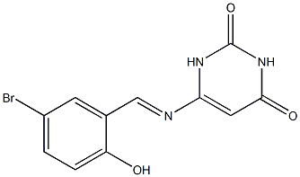 6-[(5-bromo-2-hydroxybenzylidene)amino]-2,4(1H,3H)-pyrimidinedione 结构式