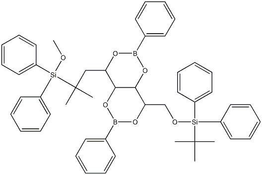[7-[(diphenyl-tert-butyl-silyl)oxymethyl]-4,9-diphenyl-3,5,8,10-tetraoxa-4,9-diborabicyclo[4.4.0]dec-2-yl]methoxy-diphenyl-tert-butyl-silane 结构式