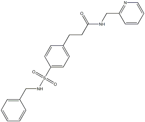 3-{4-[(benzylamino)sulfonyl]phenyl}-N-(2-pyridinylmethyl)propanamide 结构式