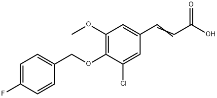 3-{3-chloro-4-[(4-fluorobenzyl)oxy]-5-methoxyphenyl}acrylic acid 结构式