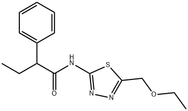 N-[5-(ethoxymethyl)-1,3,4-thiadiazol-2-yl]-2-phenylbutanamide 结构式