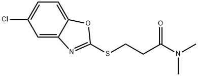 3-[(5-chloro-1,3-benzoxazol-2-yl)sulfanyl]-N,N-dimethylpropanamide 结构式