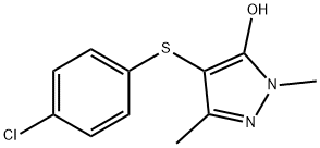 4-((4-Chlorophenyl)Thio)-1,3-Dimethyl-1H-Pyrazol-5-Ol 结构式