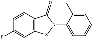 6-Fluoro-2-(2-methylphenyl)-1,2-benzisothiazol-3(2H)-one 结构式