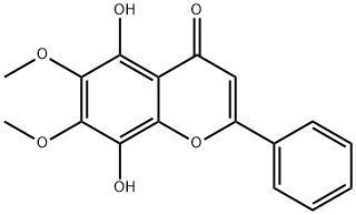 4H-1-Benzopyran-4-one, 5,8-dihydroxy-6,7-dimethoxy-2-phenyl- 结构式